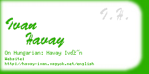 ivan havay business card